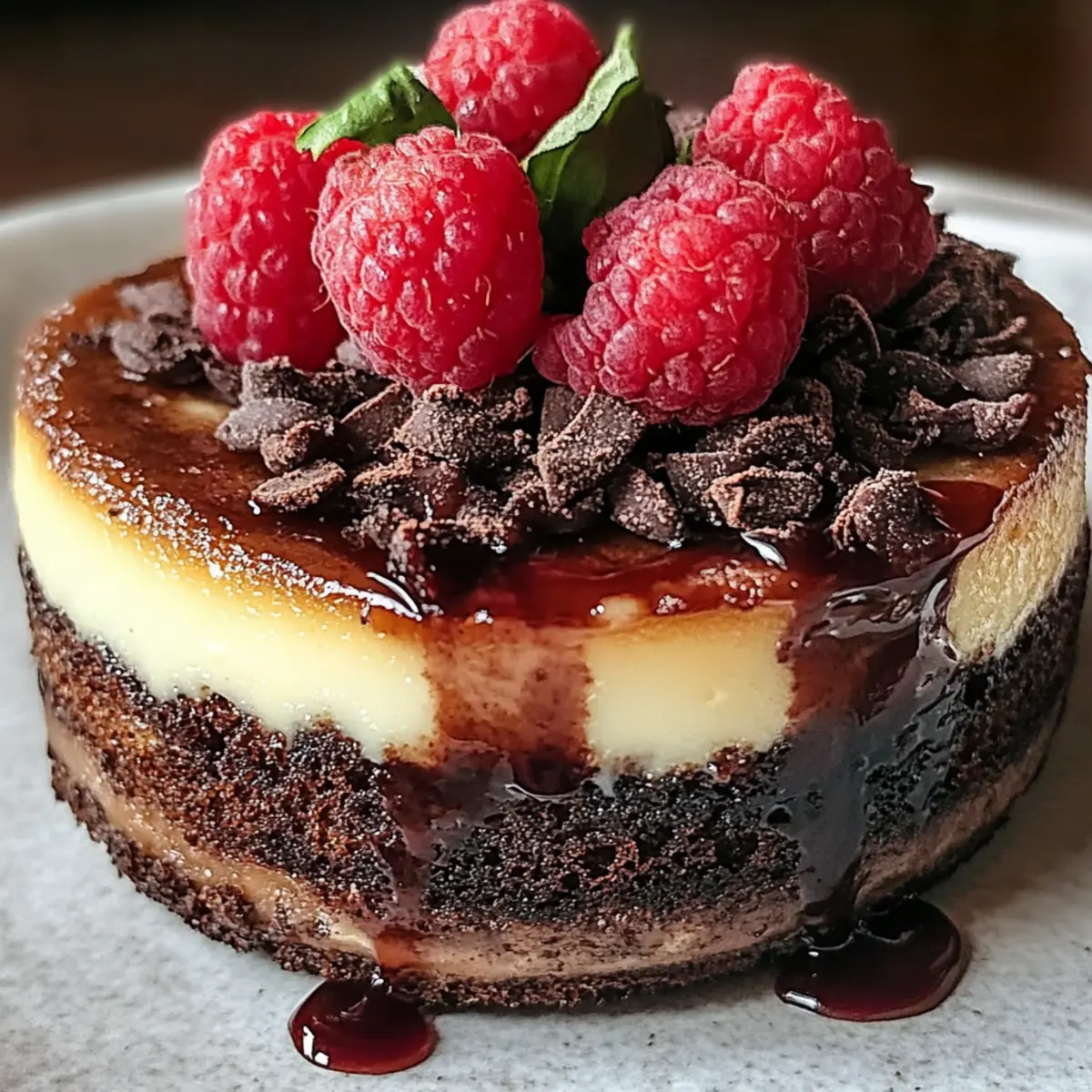Decadent Dark Chocolate Raspberry Cheesecake