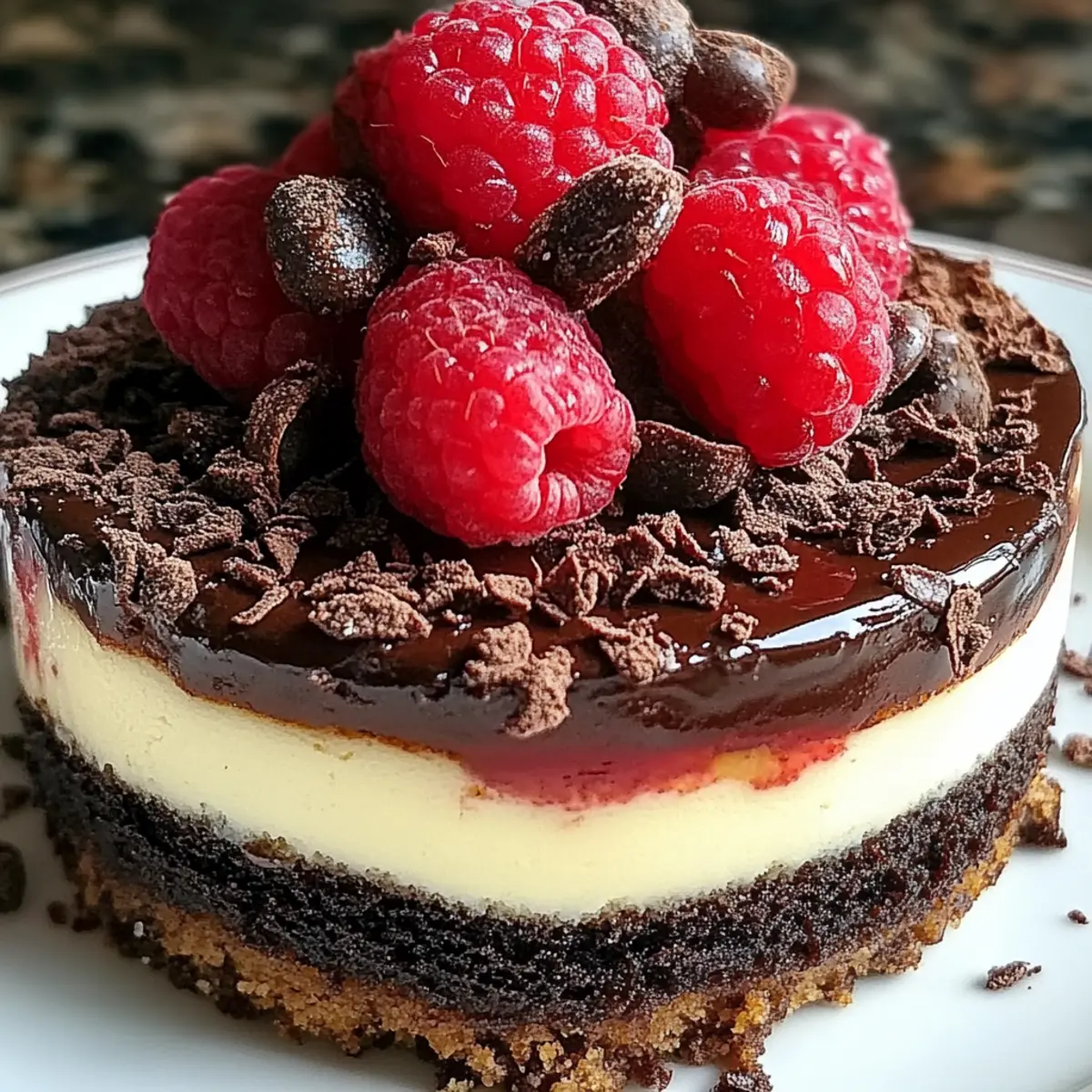 Decadent Dark Chocolate Raspberry Cheesecake