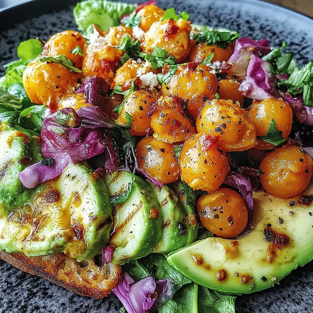 Divorce Salad with Spicy Chickpeas and Tangy Avocado Dressing