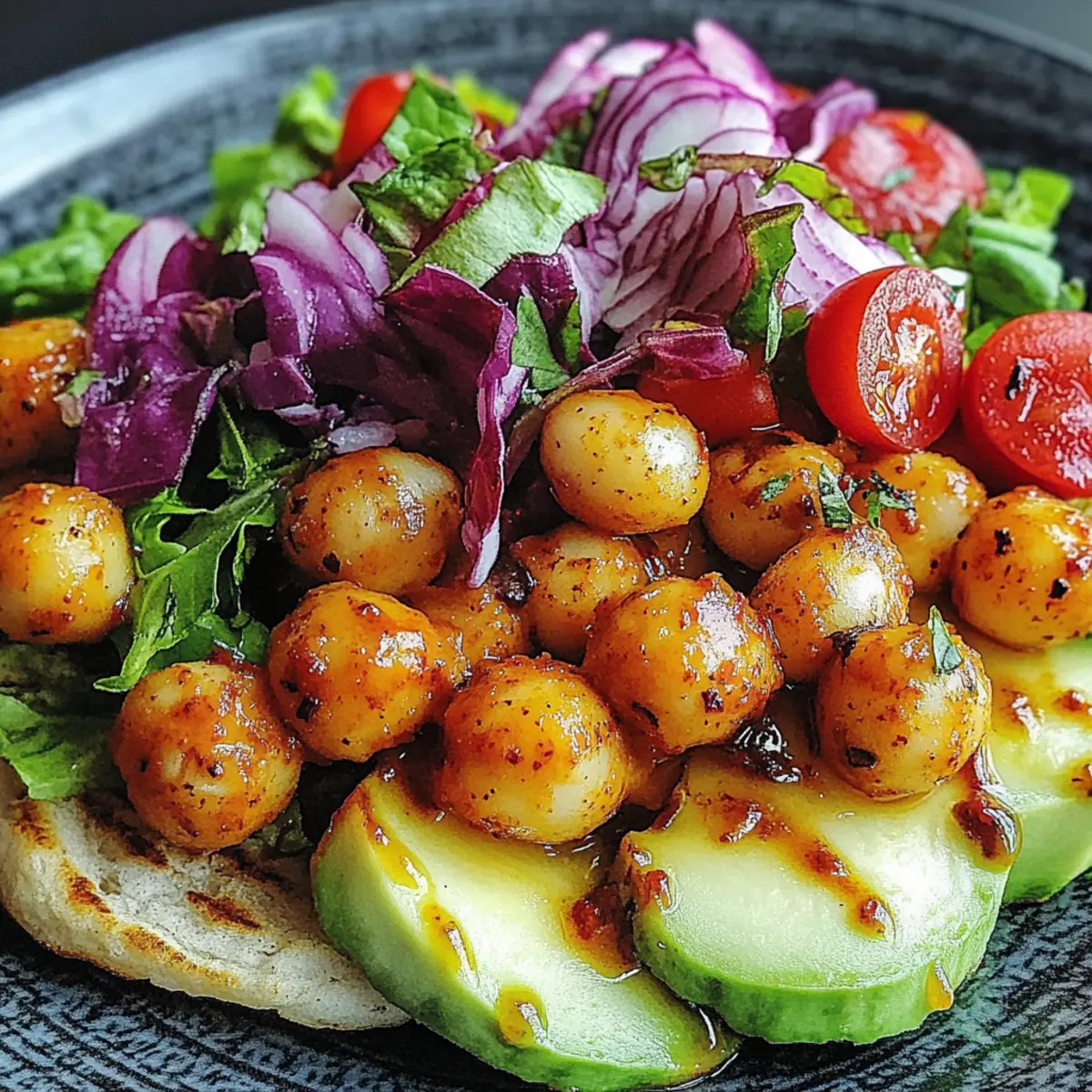 Divorce Salad with Spicy Chickpeas and Tangy Avocado Dressing