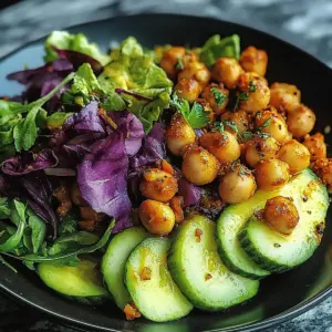 Divorce Salad with Spicy Chickpeas and Tangy Avocado Dressing