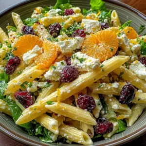 Feta & Cranberry Penne Salad with Orange Vinaigrette