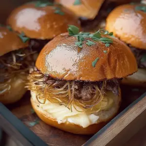 Garlic Pulled Beef Sliders