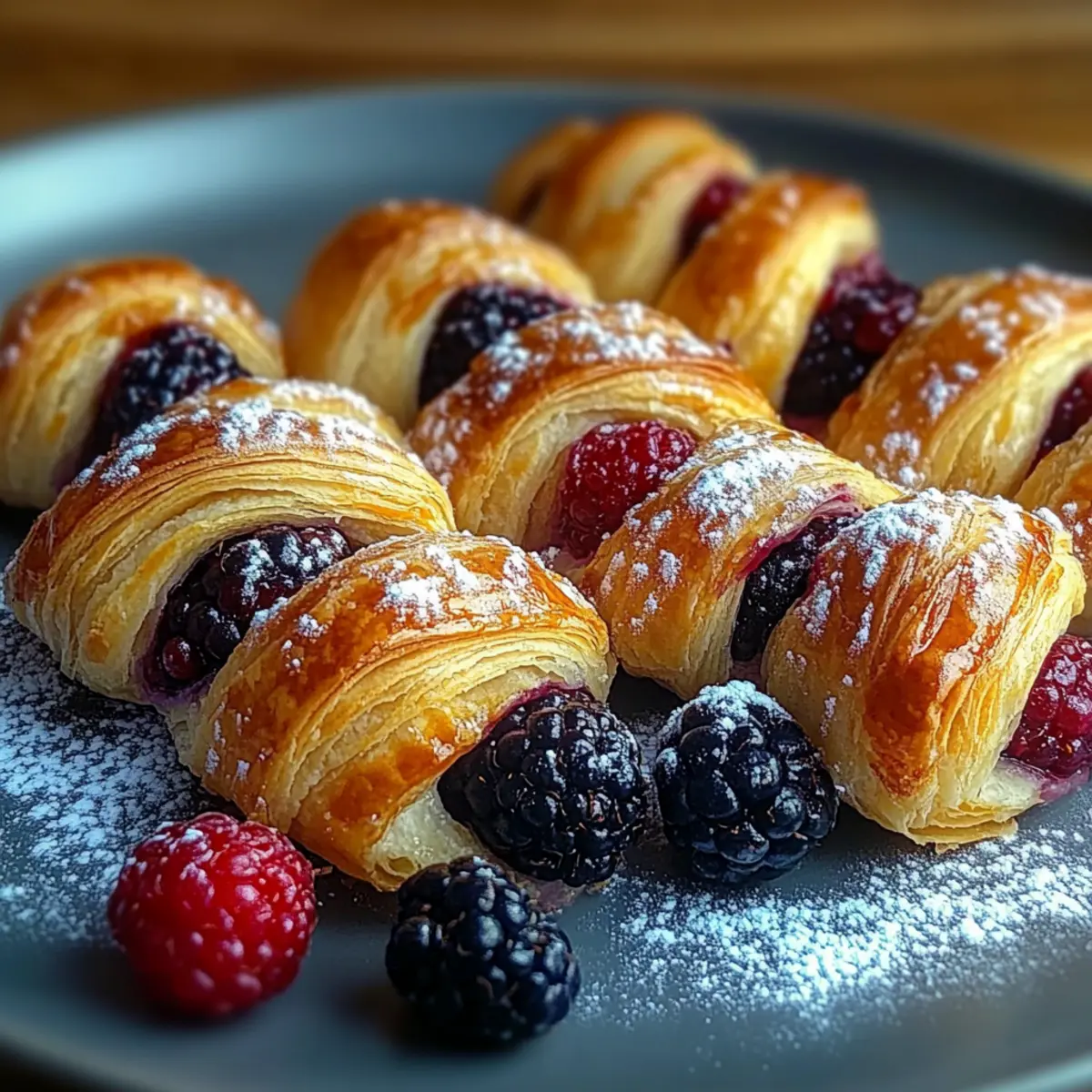 Golden Flaky Berry Puff Pastry Twists