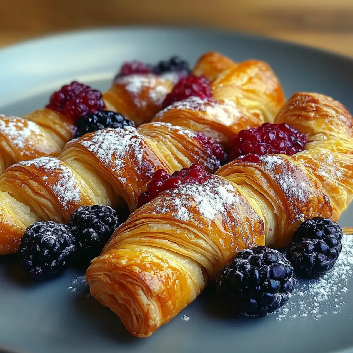 Golden Flaky Berry Puff Pastry Twists