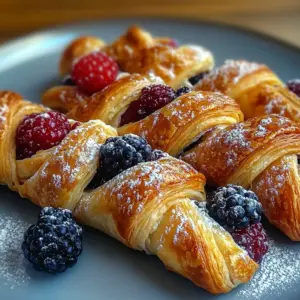 Golden Flaky Berry Puff Pastry Twists