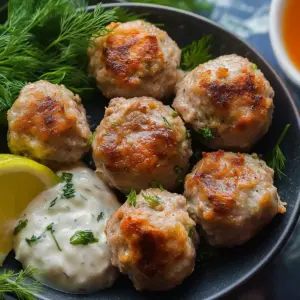 Greek Turkey Meatballs with Tzatziki