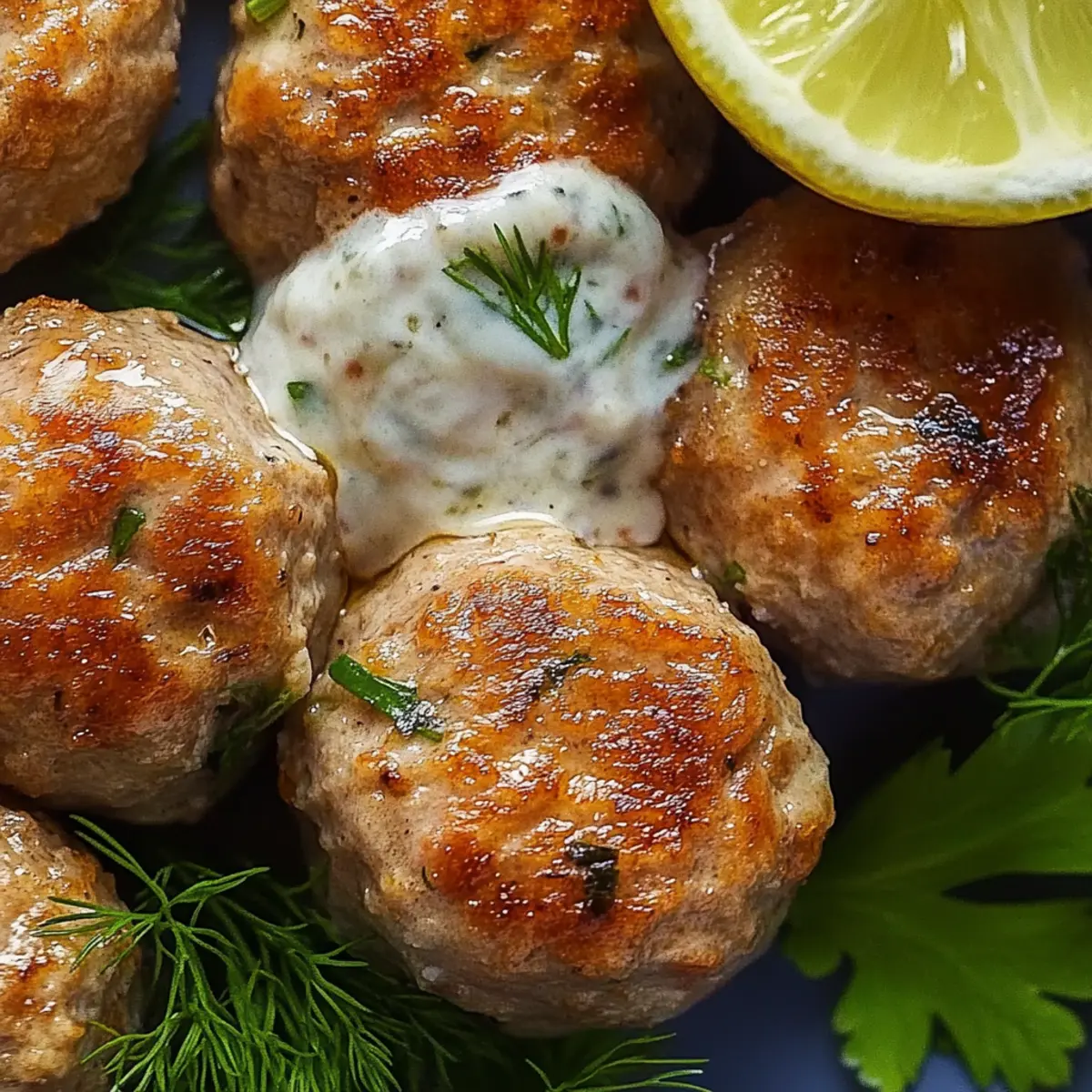 Greek Turkey Meatballs with Tzatziki