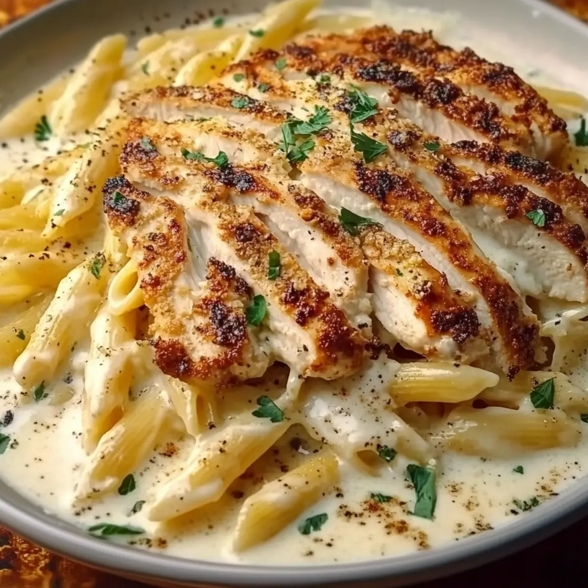 Grilled Chicken Alfredo Pasta