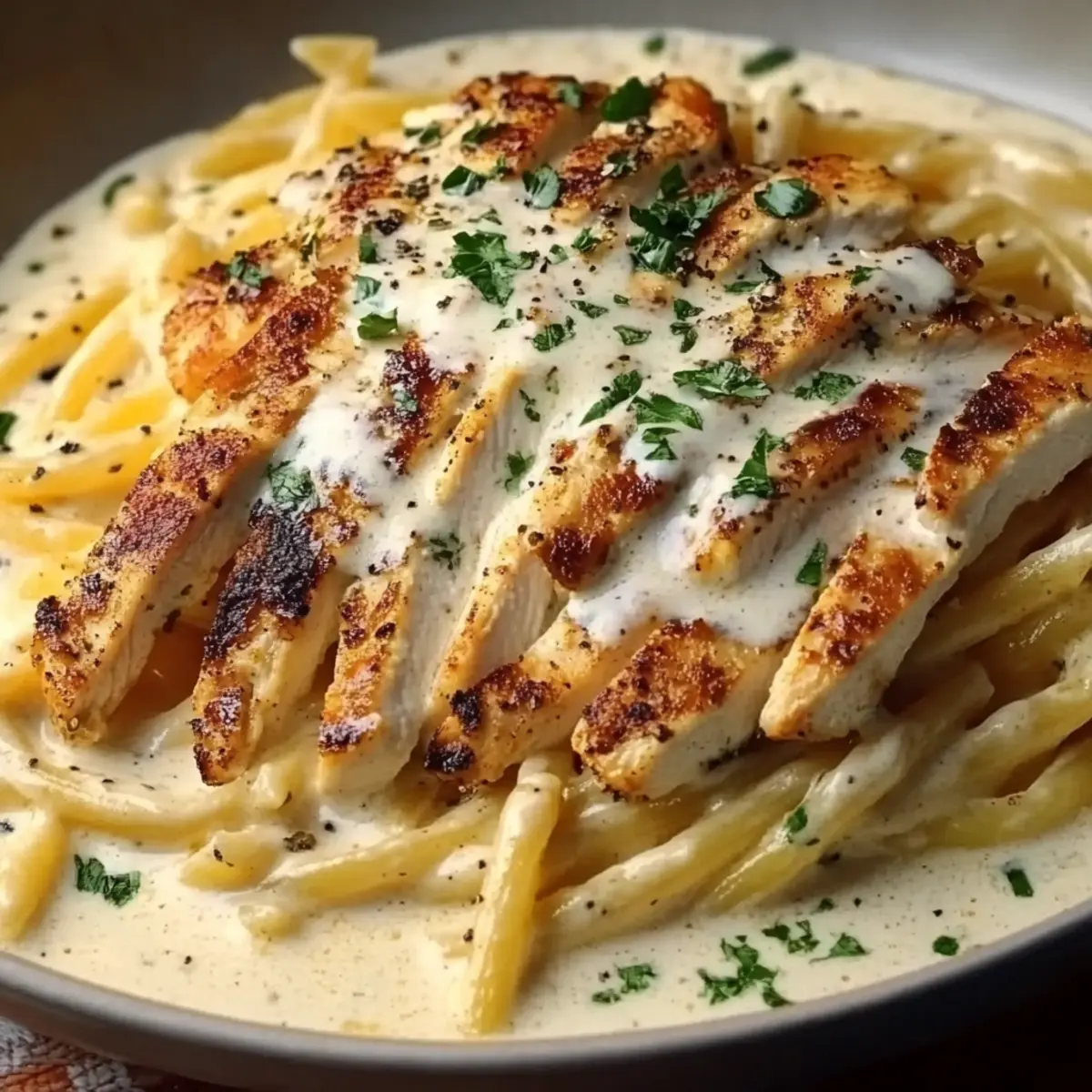 Grilled Chicken Alfredo Pasta