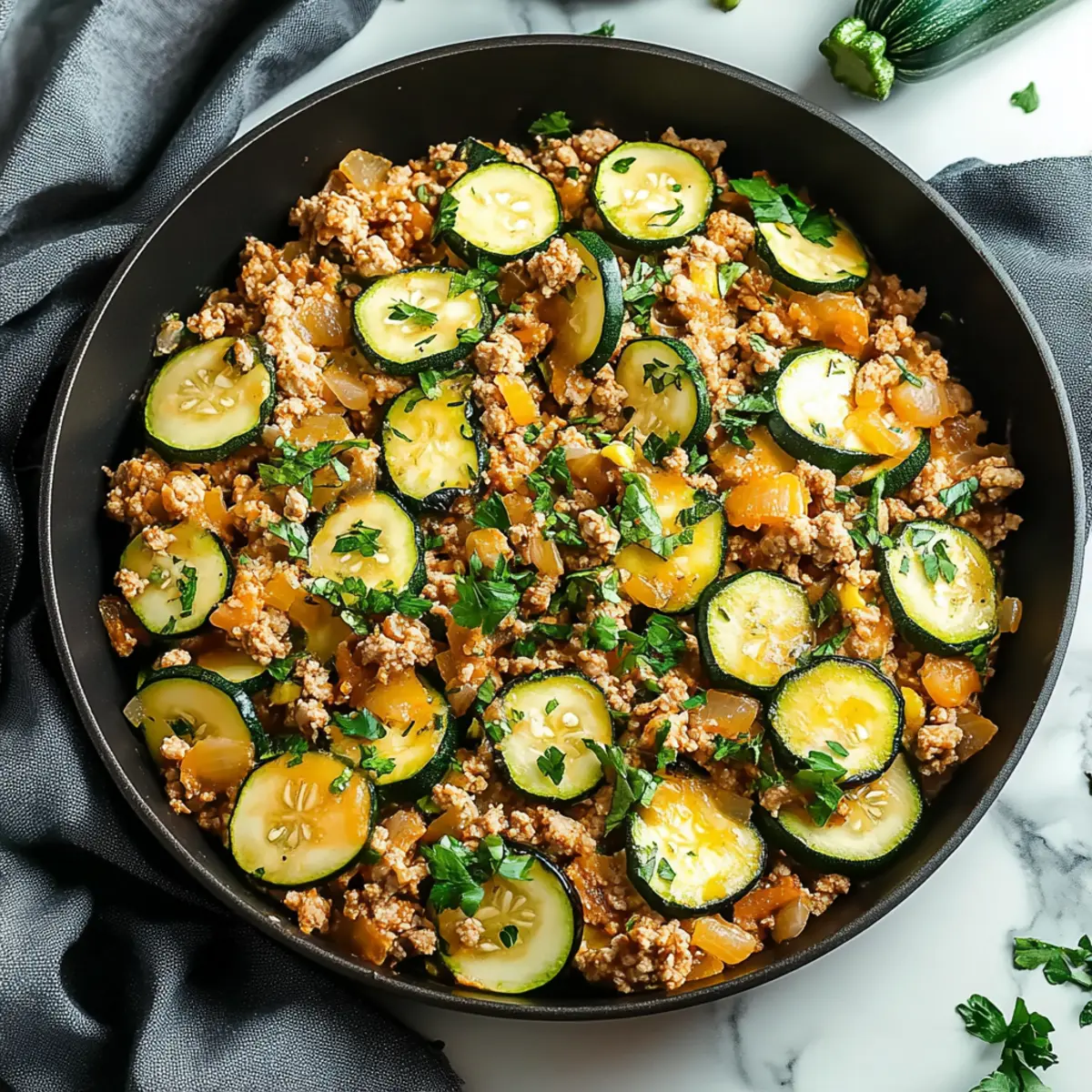 Ground Turkey and Zucchini Skillet