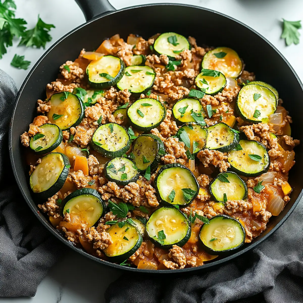 Ground Turkey and Zucchini Skillet