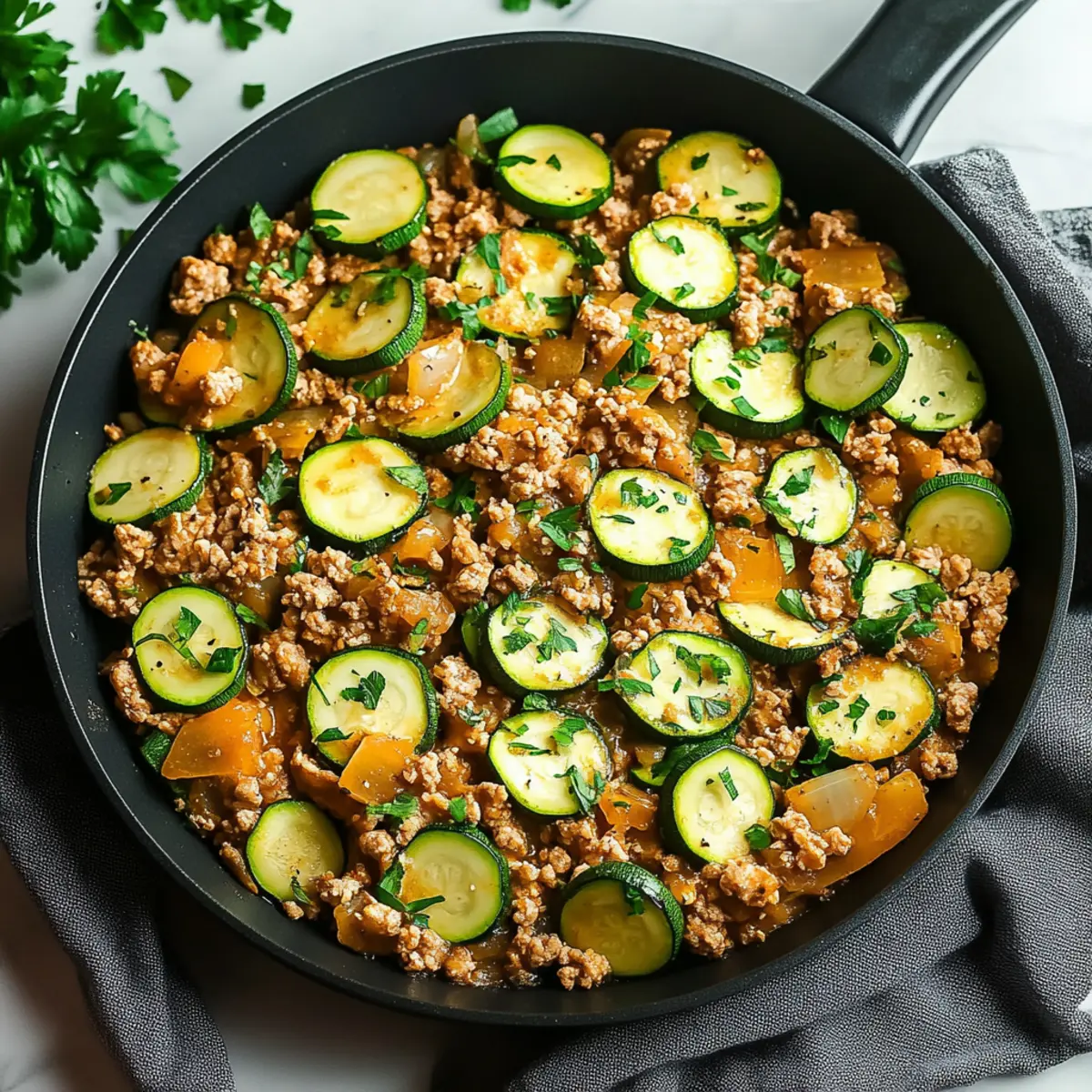 Ground Turkey and Zucchini Skillet