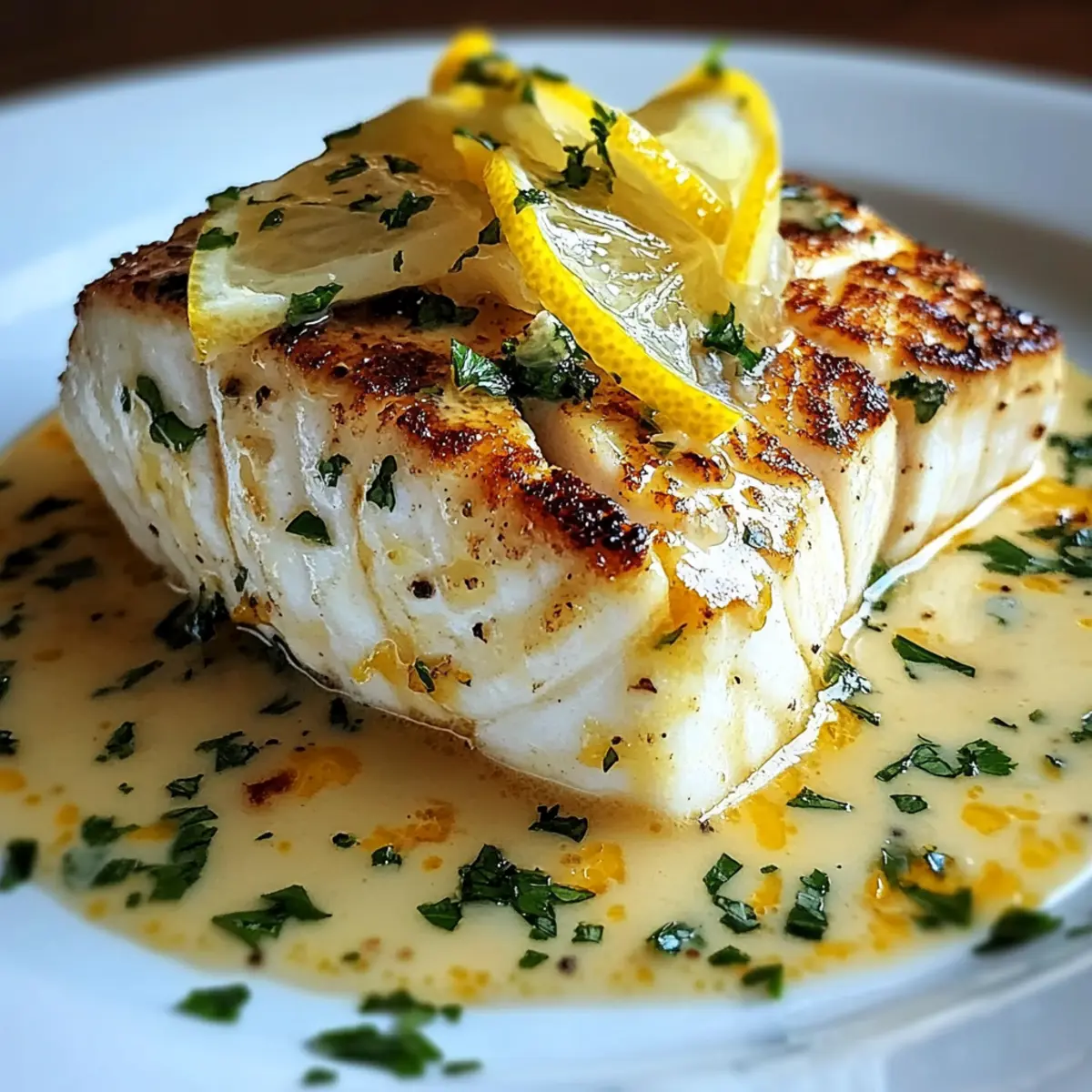 Halibut with Zesty Lemon Beurre Blanc