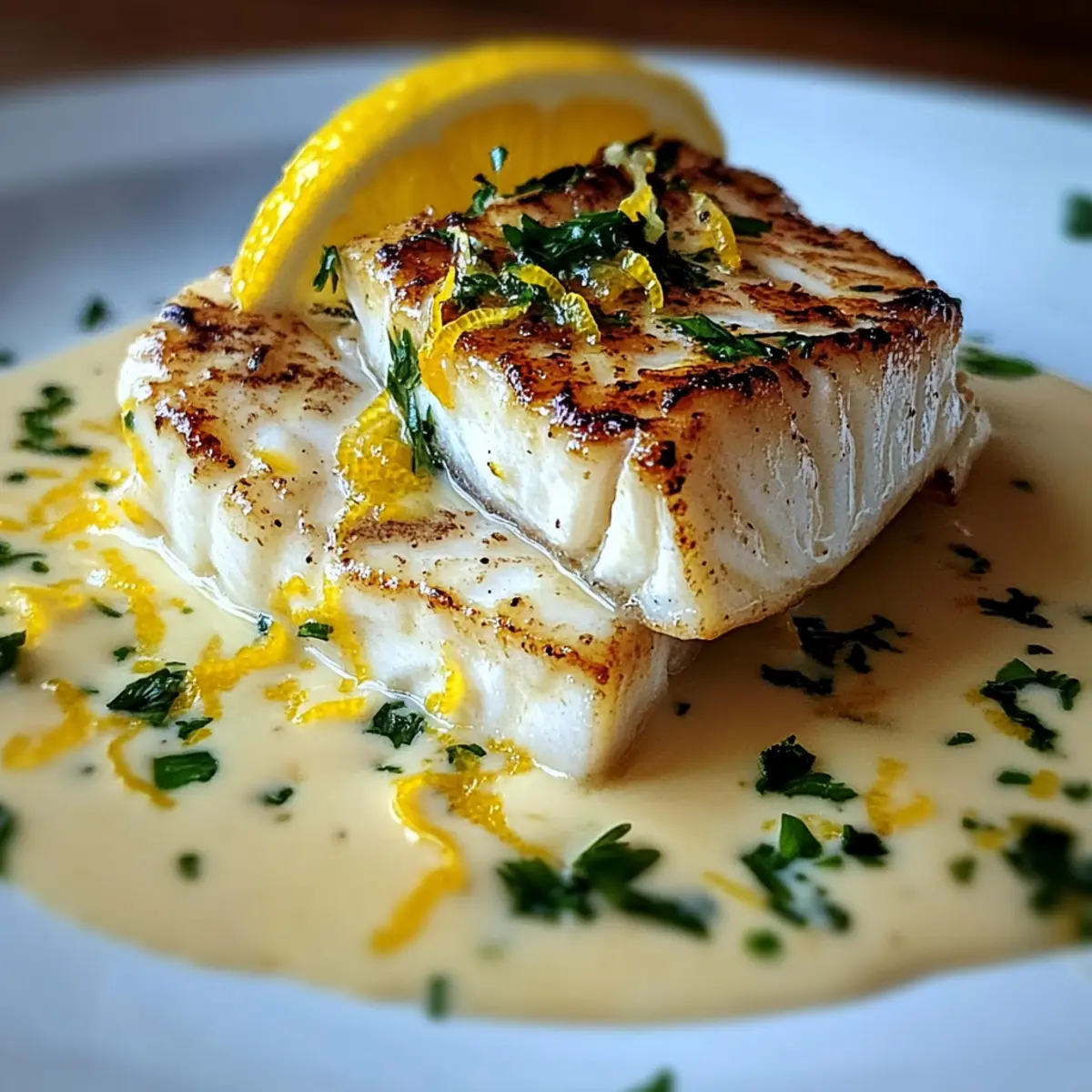 Halibut with Zesty Lemon Beurre Blanc