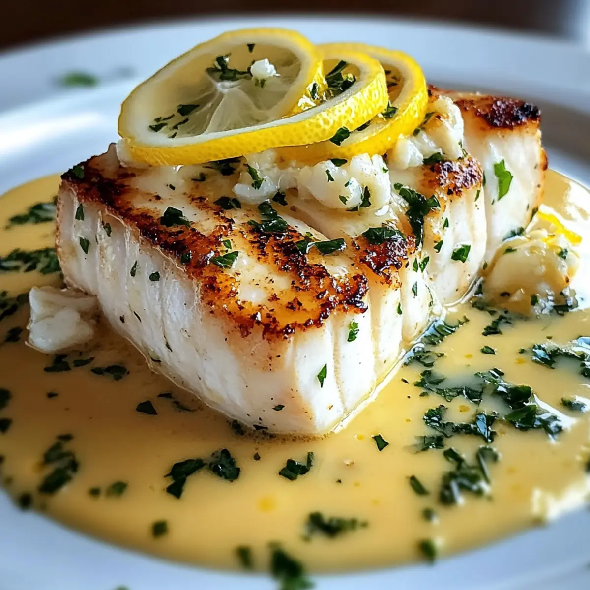 Halibut with Zesty Lemon Beurre Blanc
