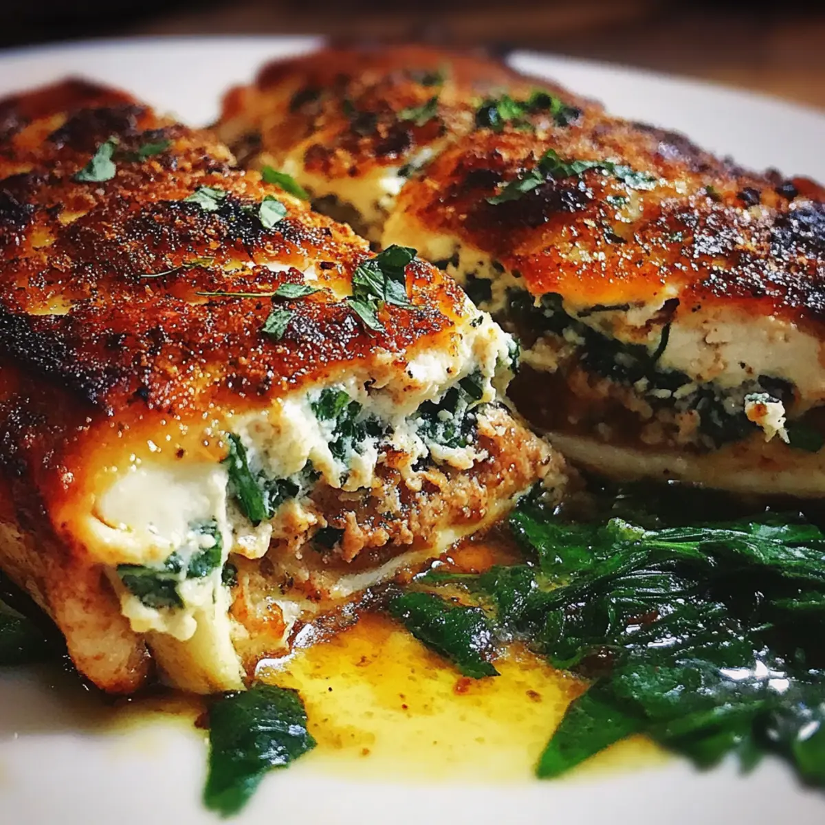 Healthy Blackened Salmon with Spinach & Parmesan Filling