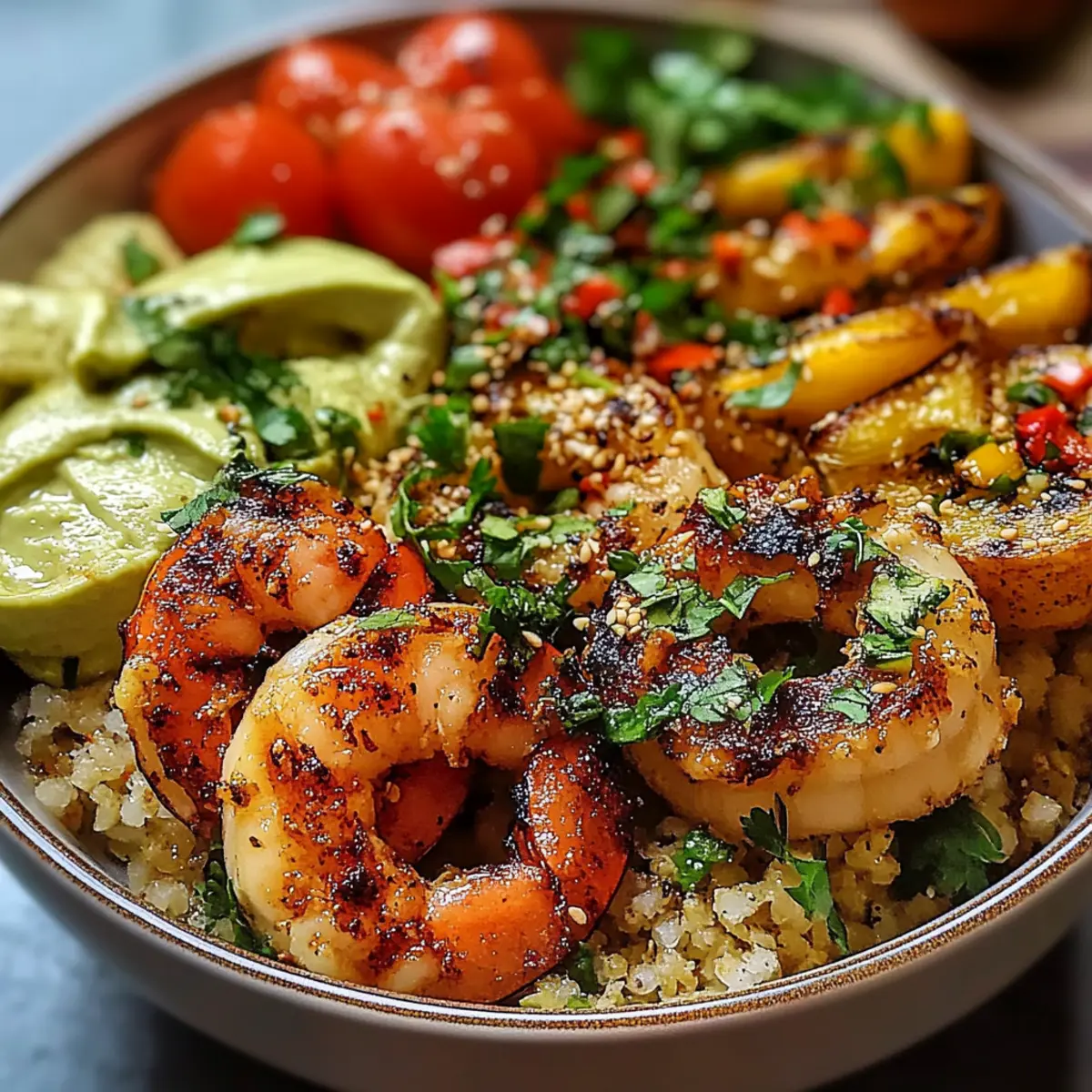 Healthy Grilled Shrimp Quinoa Bowl