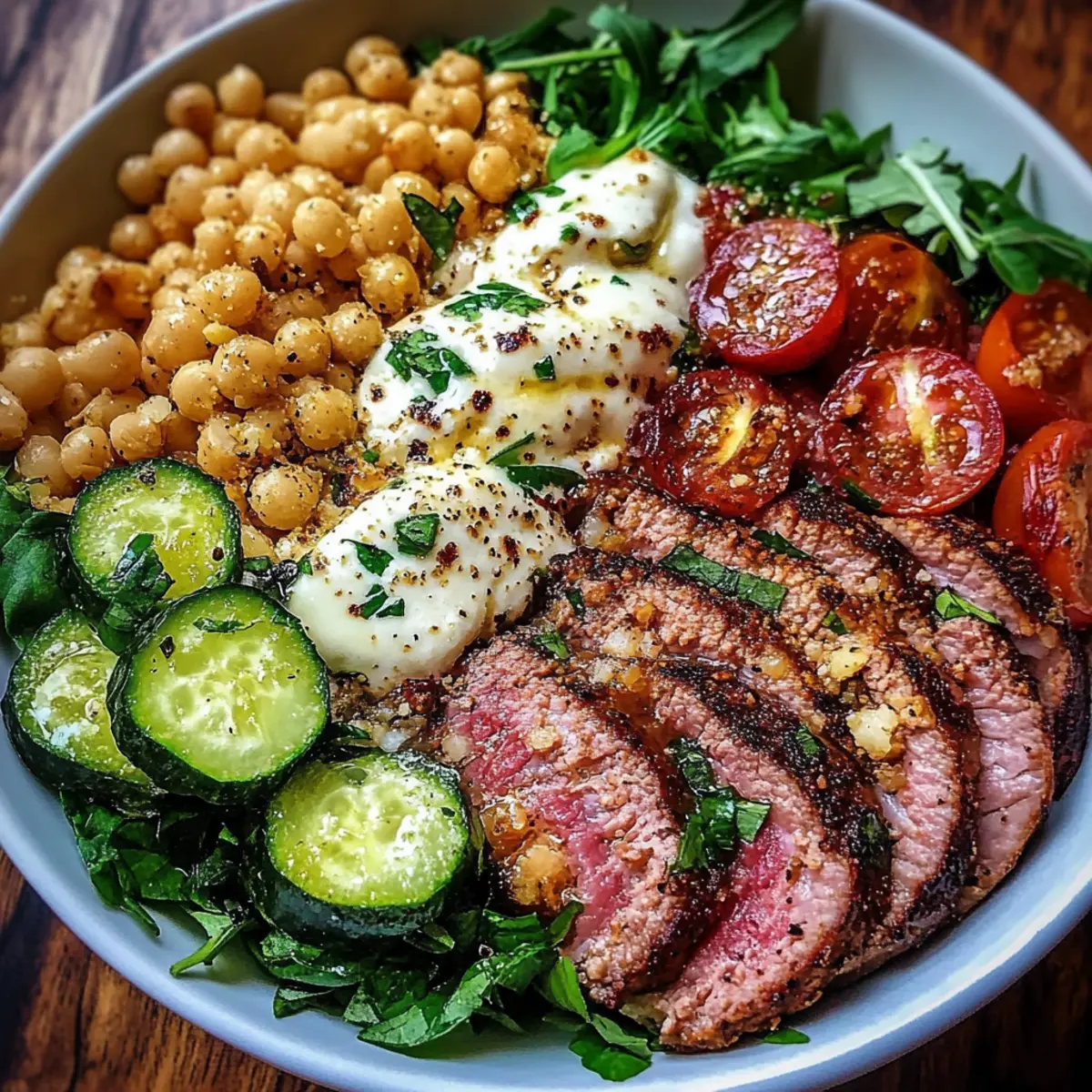 Healthy Mediterranean Steak Bowl
