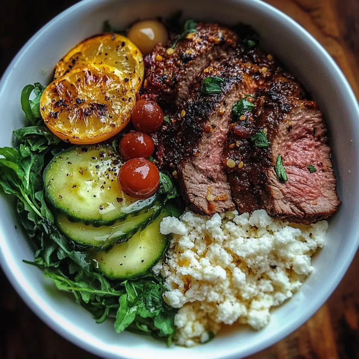 Healthy Mediterranean Steak Bowl