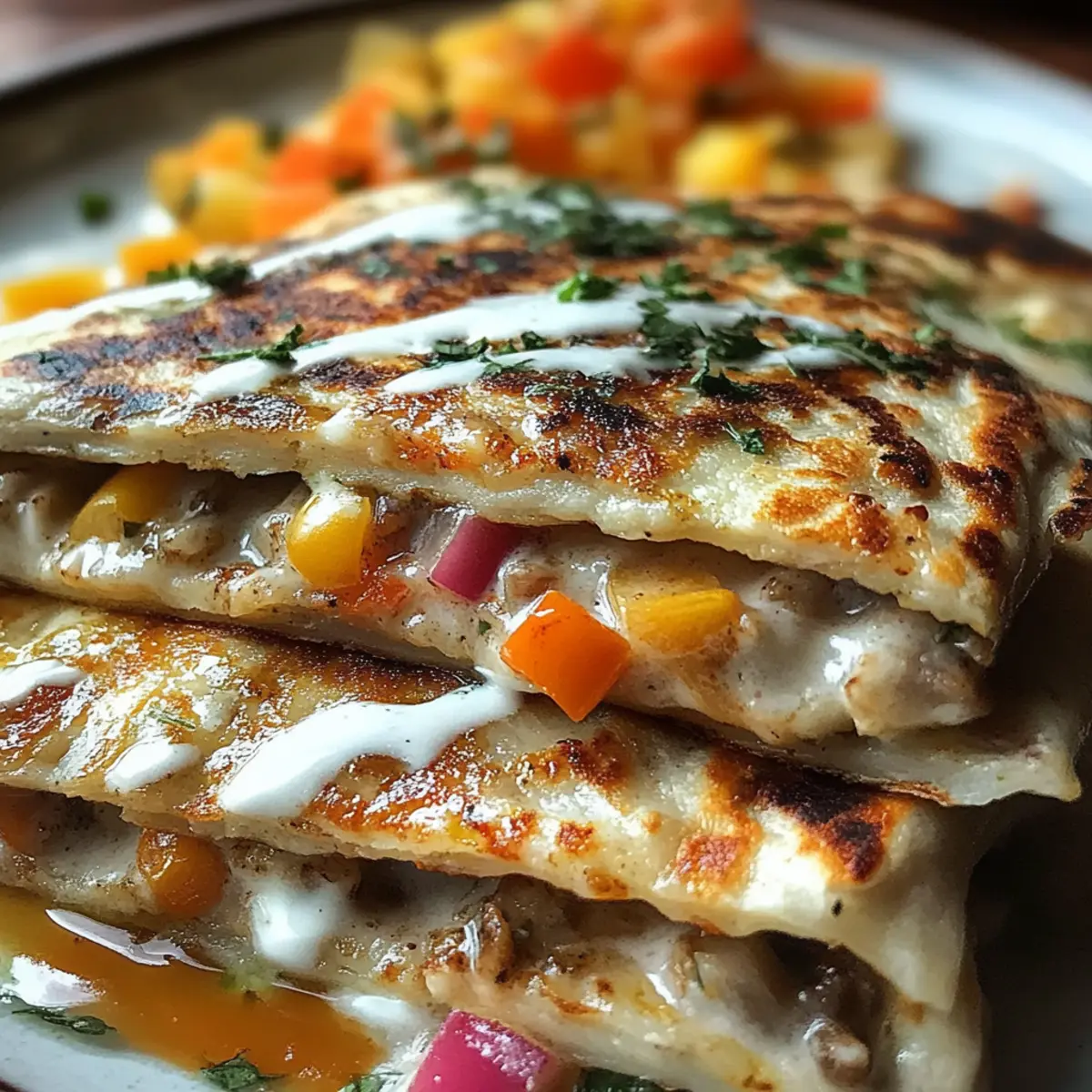 High-Protein Chicken Ranch Quesadilla
