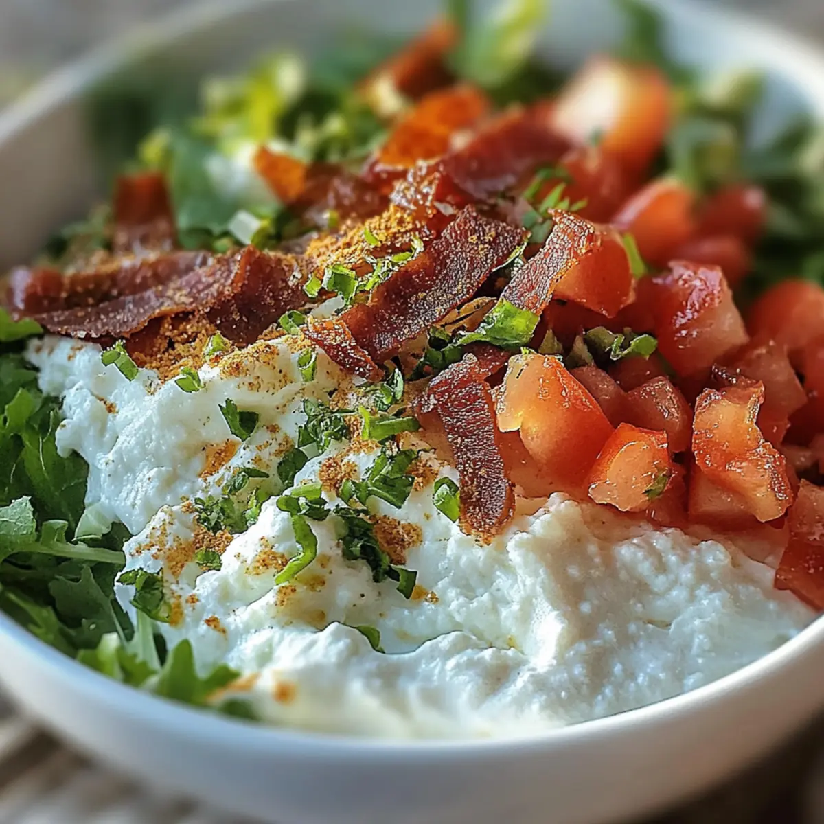 High Protein BLT Cottage Cheese Bowl