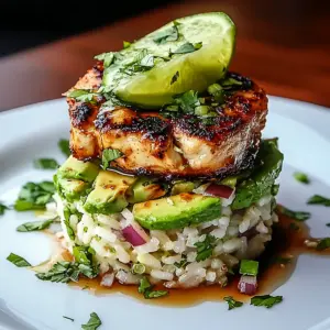 Honey Lime Chicken & Avocado Rice Stack