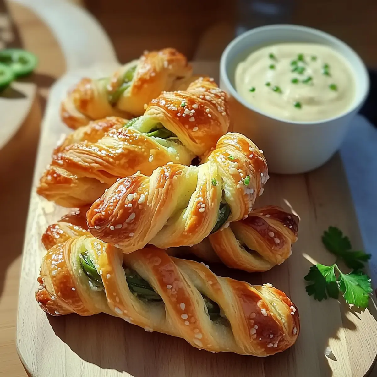 Jalapeños Popper Puff Pastry Twists
