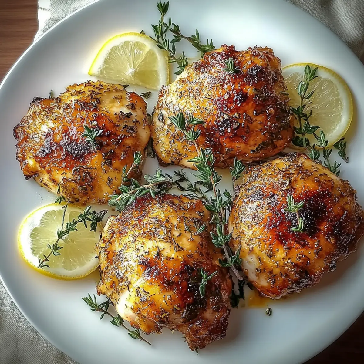 Lemon Paprika Roast Chicken Thighs
