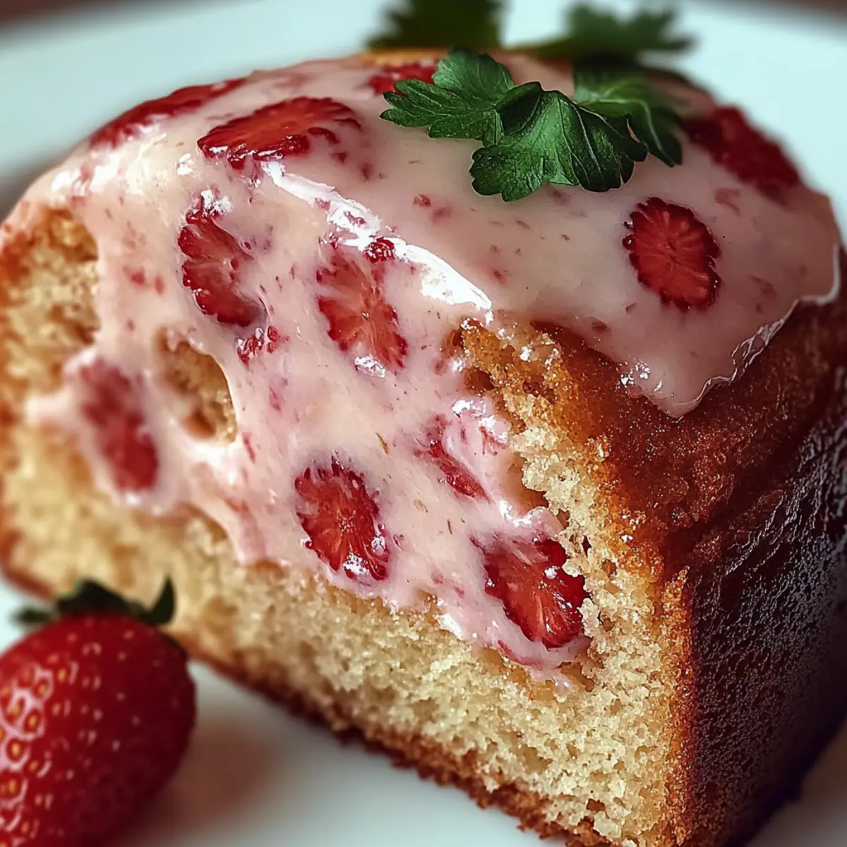 Moist Strawberry Milkshake Pound Cake