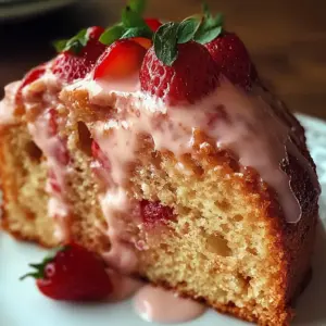 Moist Strawberry Milkshake Pound Cake
