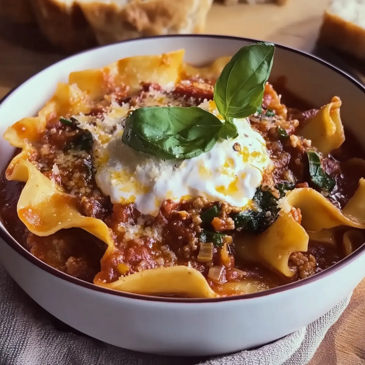 One-Pot Lasagna Soup