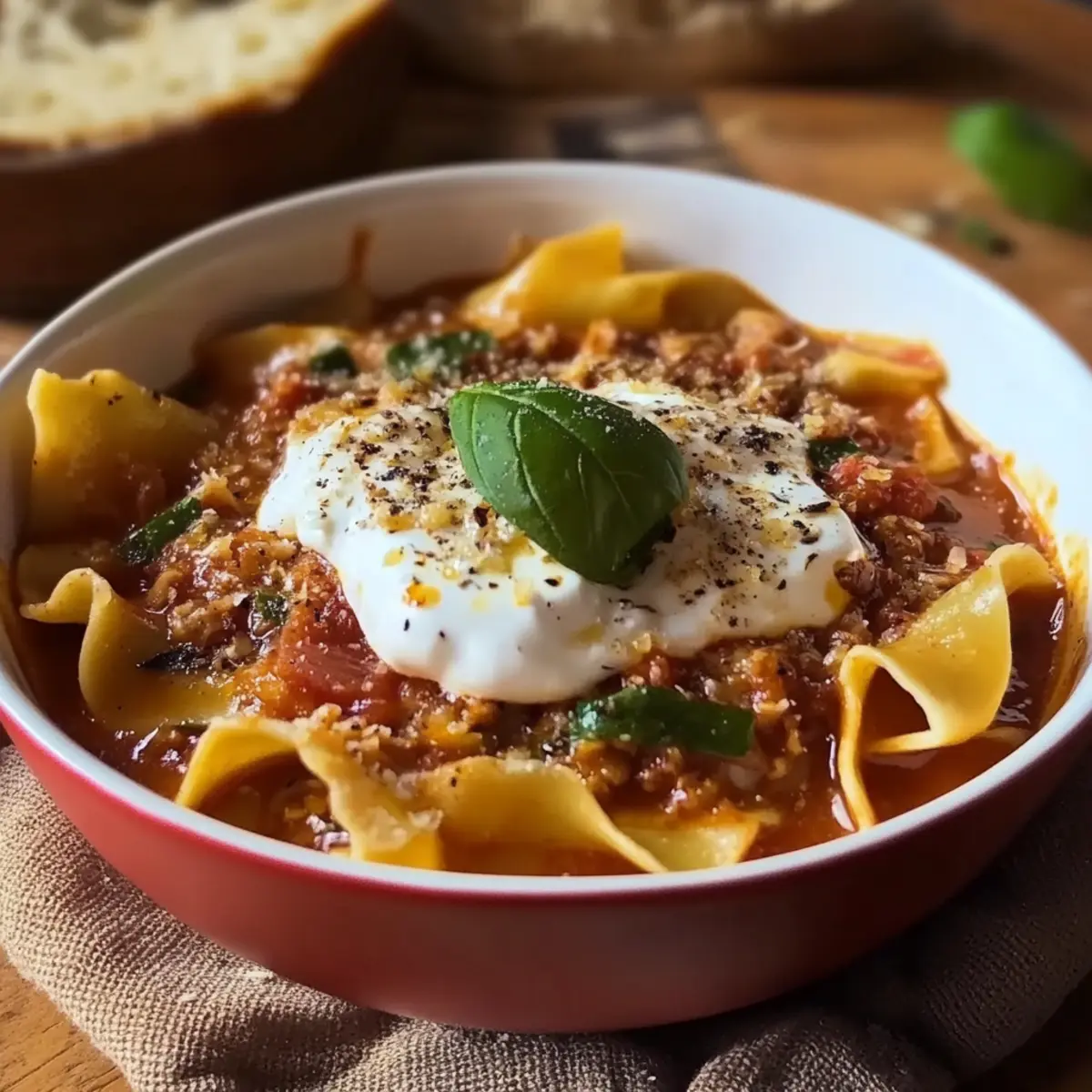 One-Pot Lasagna Soup