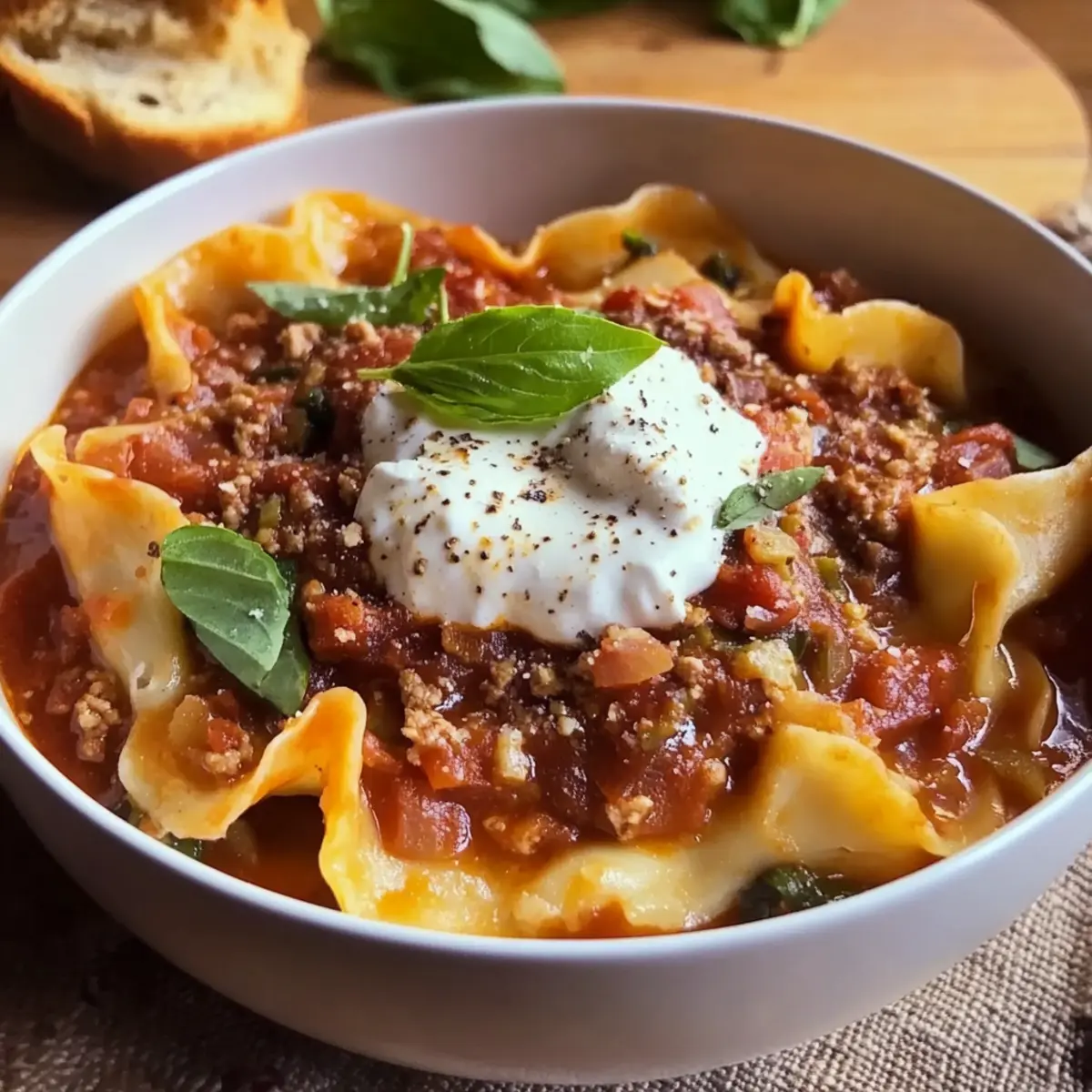 One-Pot Lasagna Soup