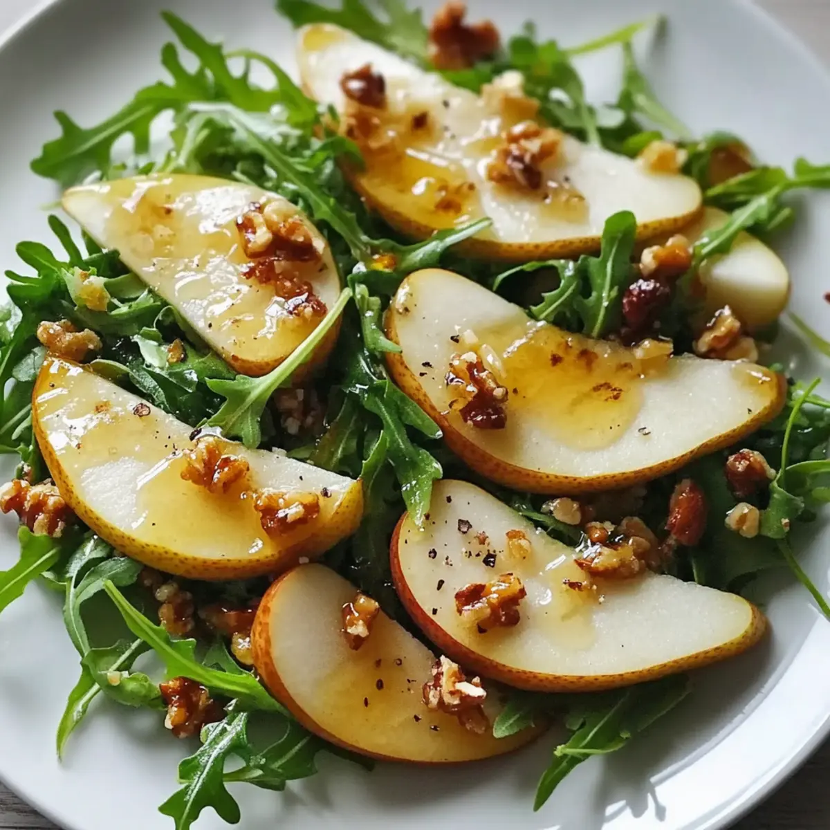 Pear and Arugula Salad with Honey Vinaigrette