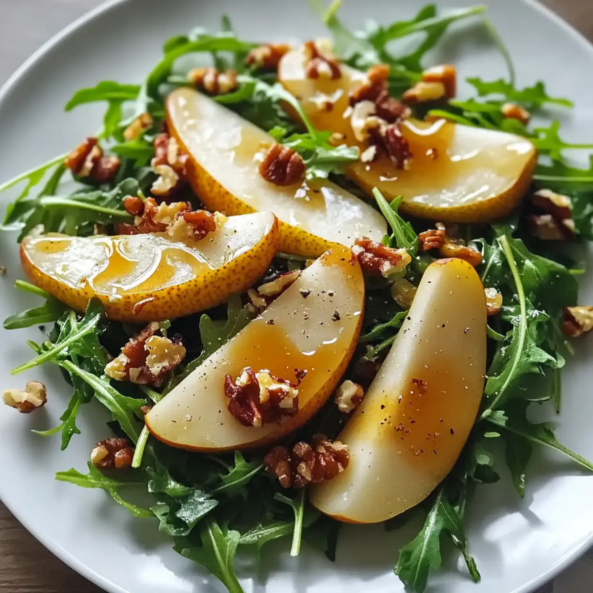 Pear and Arugula Salad with Honey Vinaigrette