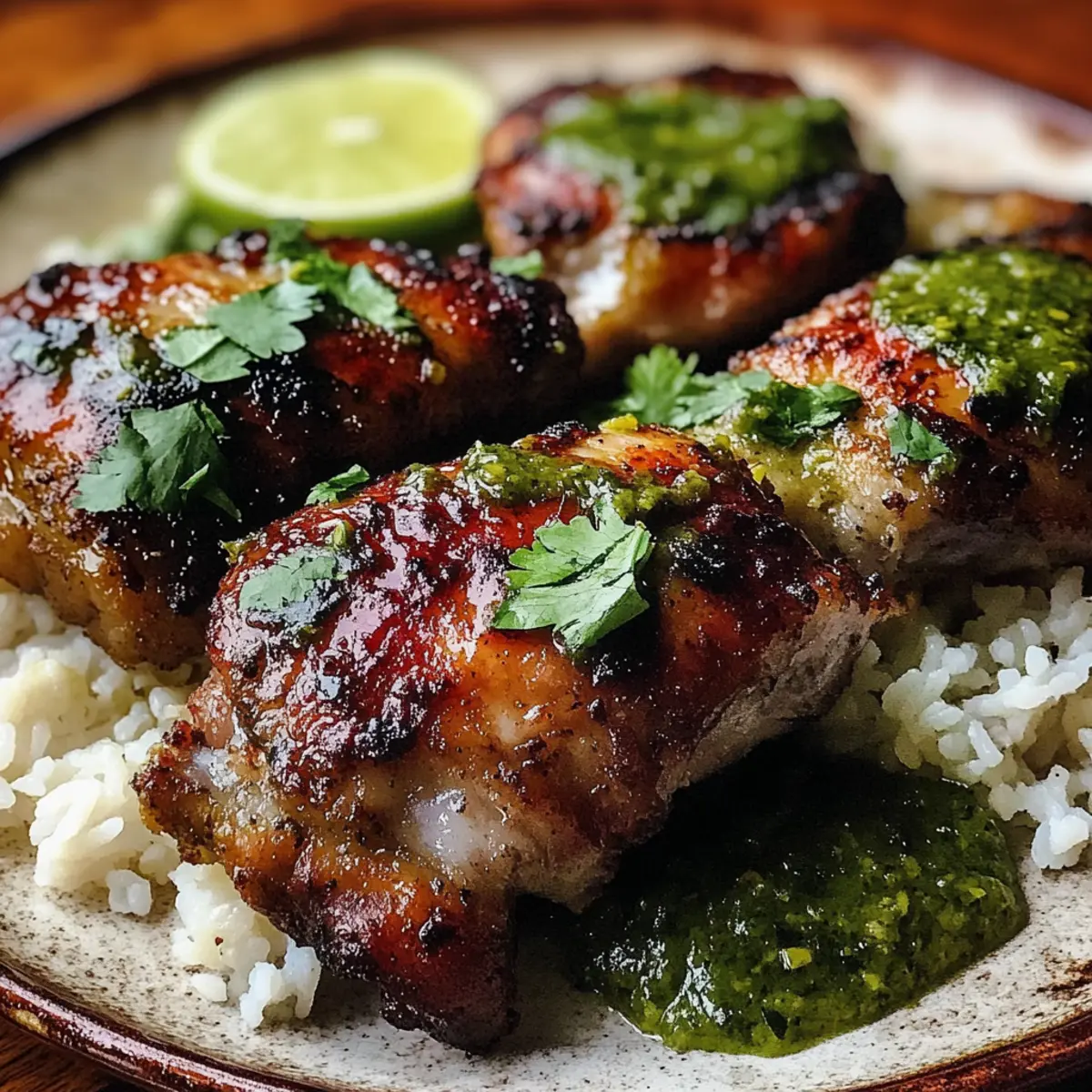 Peruvian Chicken and Rice with Green Sauce