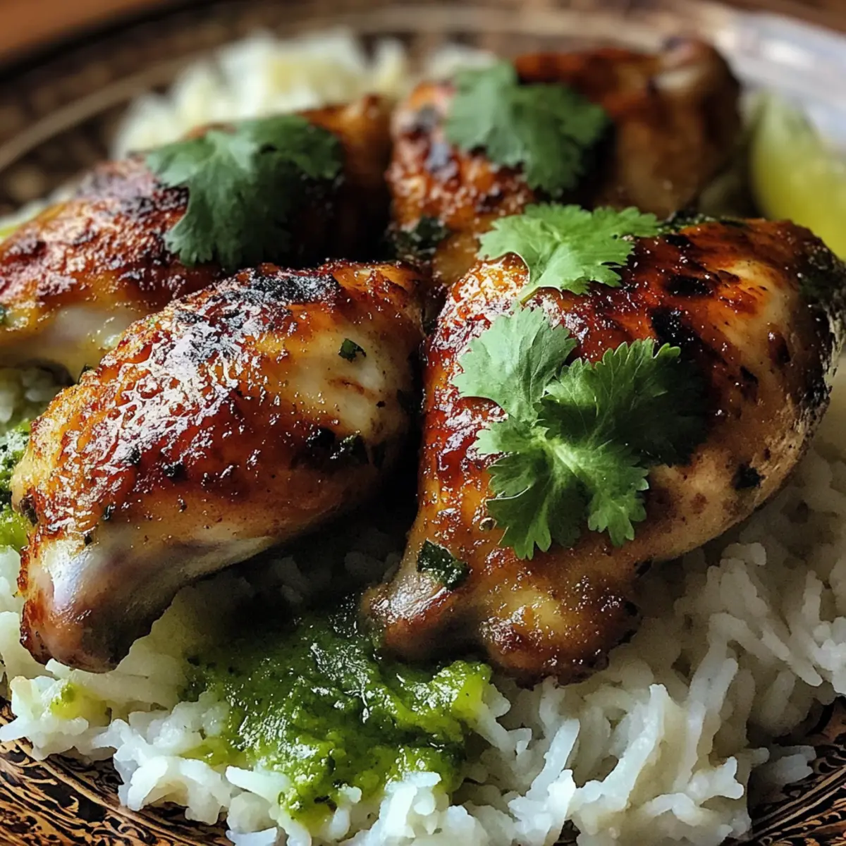 Peruvian Chicken and Rice with Green Sauce