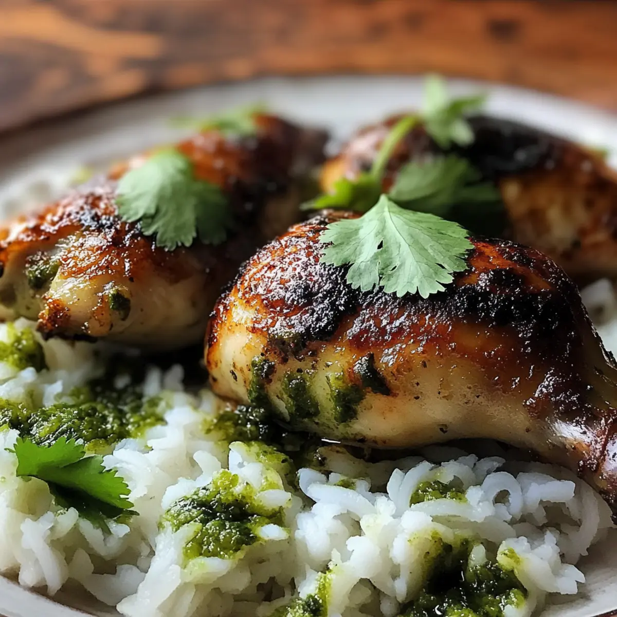 Peruvian Chicken and Rice with Green Sauce