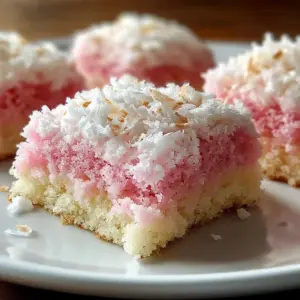 Pink Coconut Snowball Cake Bars