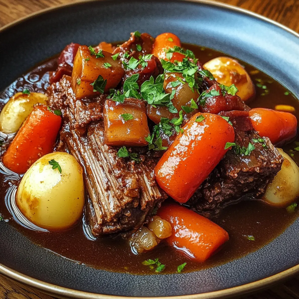 Red Wine-Braised Beef Stew with Potatoes and Carrots