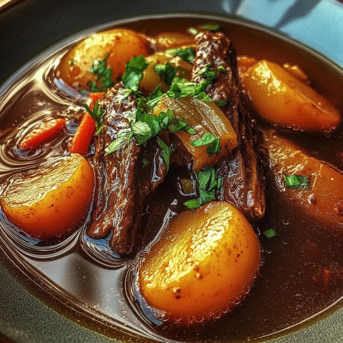 Red Wine-Braised Beef Stew with Potatoes and Carrots