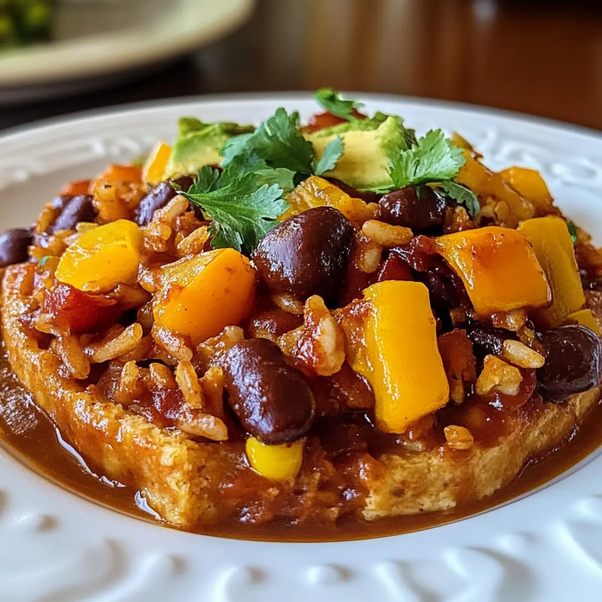 Rice and Bean Casserole with Sweet Potatoes