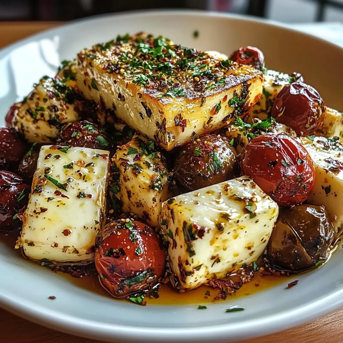 Roasted Potatoes with Baked Feta and Garlic