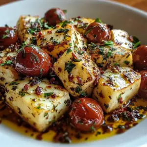 Roasted Potatoes with Baked Feta and Garlic