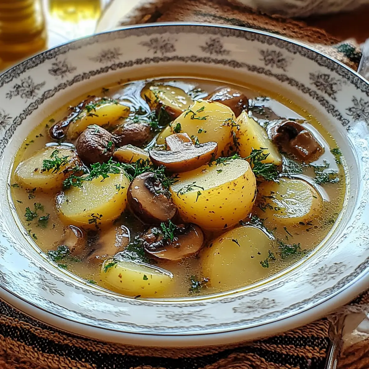 Russian Potato and Mushroom Soup