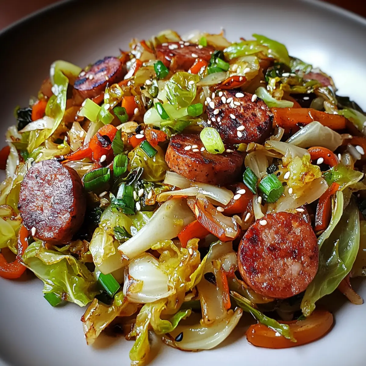 Sausage and Cabbage Stir Fry