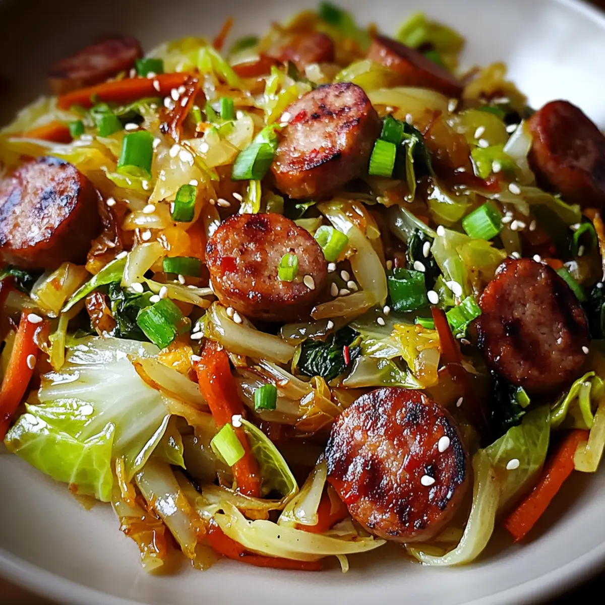 Sausage and Cabbage Stir Fry
