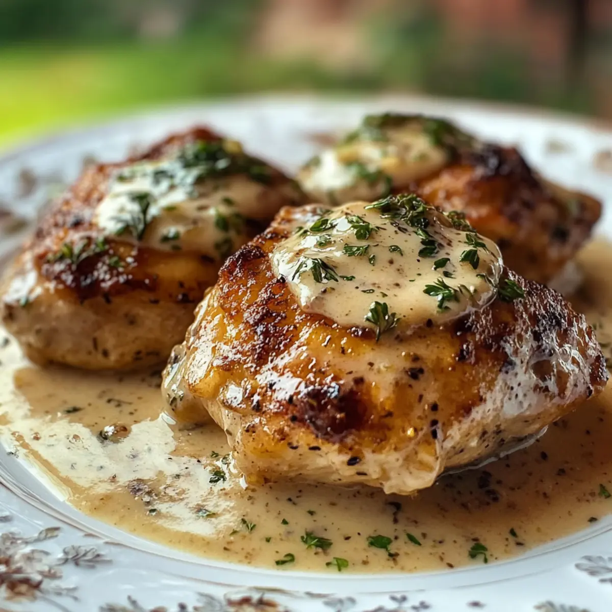 Smothered Chicken Thighs in Creamy Gravy