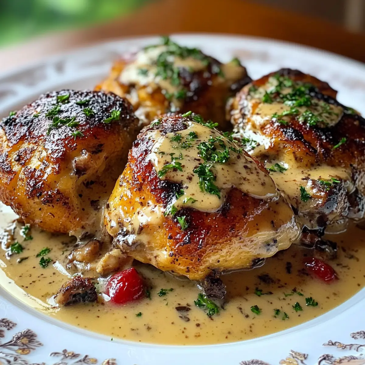 Smothered Chicken Thighs in Creamy Gravy